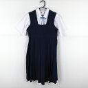 ジャンパースカート 紐タイ バスト90 ウエスト76 冬物 女子 学生服 中学 高校 紺 制服 中古 ランクB NA3815