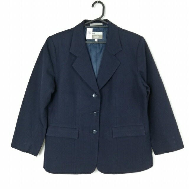 ブレザー 上着 大きいサイズ 冬物 女子 学生服 中学 高校 紺 制服 中古 ランクC NA5613