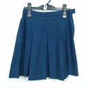 スクールスカート 冬物 w63-丈45 花紺 中学 高校 ミニ丈 プリーツ 学生服 制服 女子 中古 HK3713