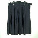 スクールスカート 大きいサイズ 冬物 w75-丈58 紺 中学 高校 プリーツ 学生服 制服 女子 中古 HK4805