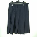 スクールスカート 冬物 w69-丈60 紺 香川琴平高校 プリーツ 学生服 制服 女子 中古 HK4806