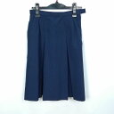 スクールスカート 冬物 w63-丈58 花紺 中学 高校 プリーツ 学生服 制服 女子 中古 HK6908