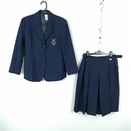 ブレザー スカート 上下2点セット 指定 冬物 女子 学生服 東京三沢中学 紺 制服 中古 ランクC NA1196 ブレザー スカート 上下2点セット 指定 冬物 女子 学生服 東京三沢中学 紺 制服 中古 ランクC NA1196