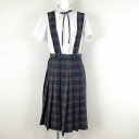 ジャンパースカート 紐タイ ウエスト72 トンボ 冬物 女子 学生服 中学 高校 制服 中古 ランクC NA8124