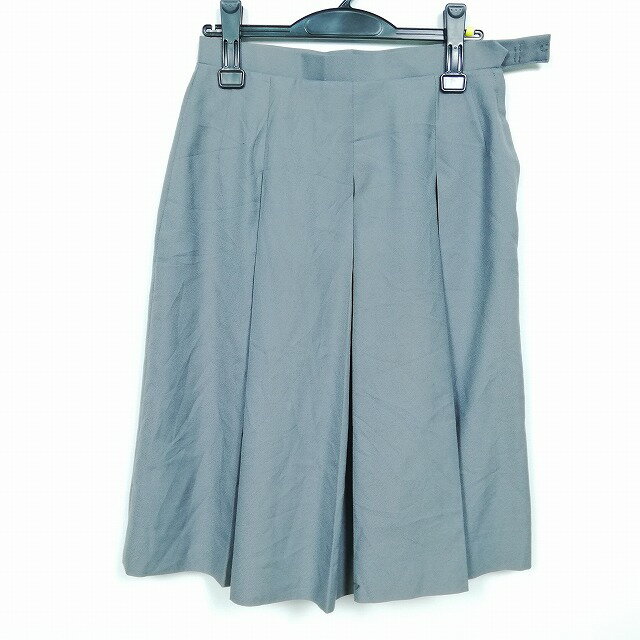 スクールスカート 冬物 w69-丈62 グレー 中学 高校 プリーツ 学生服 制服 女子 中古 HK3717