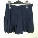 スクールスカート 夏物 w63-丈39 紺 中学 高校 マイクロミニ プリーツ 学生服 制服 女子 中古 HK4083