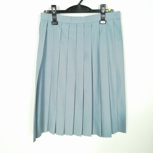 スクールスカート 夏物 w69-丈65 グレー 中学 高校 プリーツ 学生服 制服 女子 中古 HK5063