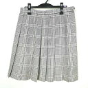 スクールスカート 大きいサイズ 冬物 w75-丈56 チェック 東京国士舘中学高校 プリーツ 学生服 制服 女子 中古 HK6458