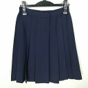 スクールスカート 冬物 w66-丈53 紺 中学 高校 プリーツ 学生服 制服 女子 中古 HK6557