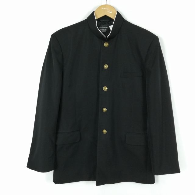 学生服 学ラン 180A 男子 上着 ウール混 標準型学生服 ラウンドカラー カシドス 黒 中古 ランクC a3 JJ5844