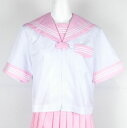 新品 夏 セーラー服 白 ピンク衿 白3本線 上着【別寸】 tamb_u_1969p