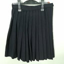 スクールスカート 冬物 w60-丈51 紺 中学 高校 プリーツ 学生服 制服 女子 中古 HK5040