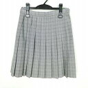 スクールスカート 冬物 w66-丈50 チェック 中学 高校 プリーツ 学生服 制服 女子 中古 HK6466