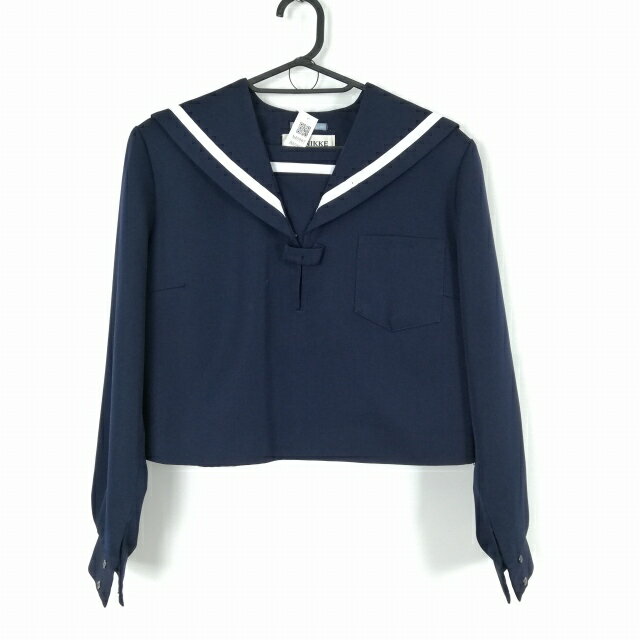 セーラー服 上着 160A 冬物 白1本線 女子 学生服 中学 高校 紺 制服 中古 ランクC NA5997