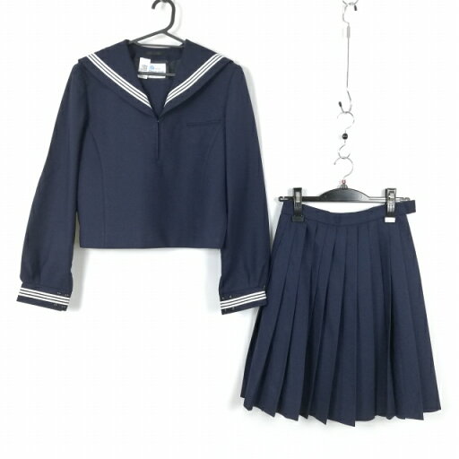 セーラー服 スカート 上下2点セット 170A カンコー 冬物 白3本線 女子 学生服 中学 高校 紺 制服 中古 ランクC NA6030 セーラー服 スカート 上下2点セット 170A カンコー 冬物 白3本線 女子 学生服 中学 高校 紺 制服 中古 ランクC NA6030