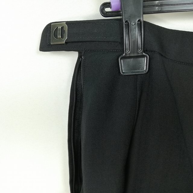 スクールスカート 大きいサイズ 夏物 w75-丈55 黒 奈良一条高校 プリーツ 学生服 制服 女子 中古 HK4554