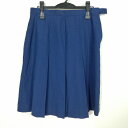 スクールスカート 大きいサイズ 冬物 w75-丈59 花紺 中学 高校 プリーツ 学生服 制服 女子 中古 HK4825