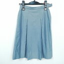スクールスカート 夏物 w60-丈56 グレー 中学 高校 プリーツ 学生服 制服 女子 中古 HK5007
