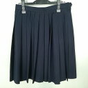 スクールスカート 大きいサイズ 冬物 w72-丈59 紺 中学 高校 プリーツ 学生服 制服 女子 中古 HK5049