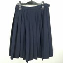 スクールスカート 冬物 w66-丈62 紺 中学 高校 プリーツ 学生服 制服 女子 中古 HK5713