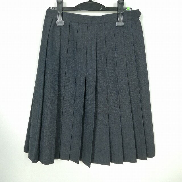 スクールスカート 夏物 w66-丈60 ストライプ 中学 高校 プリーツ 学生服 制服 女子 中古 HK6474