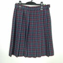 スクールスカート 夏物 w66-丈57 チェック 東京田園調布特別支援学校 プリーツ 学生服 制服 女子 中古 HK6480