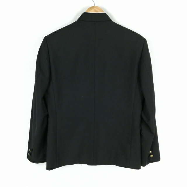 学生服 学ラン 160A 男子 カンコー 上着 ウール混 標準型学生服 ラウンドカラー サージ 黒 中古 ランクC a3 JJ6112