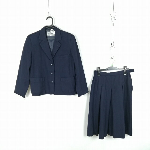 ブレザー スカート 上下2点セット 165A 大きいサイズ 冬物 女子 学生服 中学 高校 紺 制服 中古 ランクC NA1228