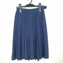 スクールスカート 冬物 w60-丈66 花紺 中学 高校 プリーツ 学生服 制服 女子 中古 HK3873