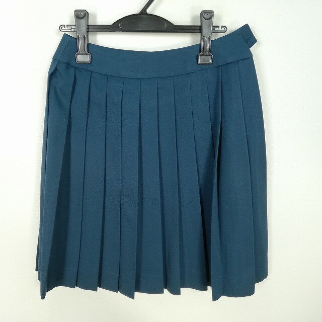 スクールスカート 冬物 w66-丈54 花紺 中学 高校 プリーツ 学生服 制服 女子 中古 HK4641