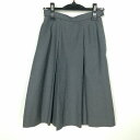 スクールスカート 冬物 w60-丈58 グレー 中学 高校 プリーツ 学生服 制服 女子 中古 HK4831