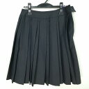 スクールスカート 大きいサイズ 冬物 w75-丈57 チェック 中学 高校 プリーツ 学生服 制服 女子 中古 HK7227