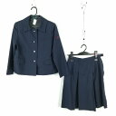ジャケット スカート 上下2点セット 冬物 女子 学生服 宮崎商業高校 紺 制服 中古 ランクC EY0662