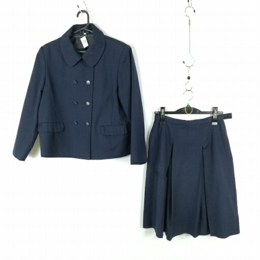 ジャケット スカート 上下2点セット 大きいサイズ 冬物 女子 学生服 宮崎大宮高校 紺 制服 中古 ランクC EY0665 ジャケット スカート 上下2点セット 大きいサイズ 冬物 女子 学生服 宮崎大宮高校 紺 制服 中古 ランクC EY0665