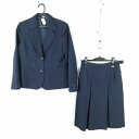 ブレザー スカート 上下2点セット 冬物 女子 学生服 中学 高校 紺 制服 中古 ランクC EY0668