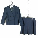 イートン スカート 上下2点セット 冬物 女子 学生服 中学 高校 紺 制服 中古 ランクC EY0670