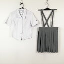 ブラウス ミニスカート 上下2点セット 夏物 女子 学生服 宮崎日章学園高校 白 制服 中古 ランクC EY9350