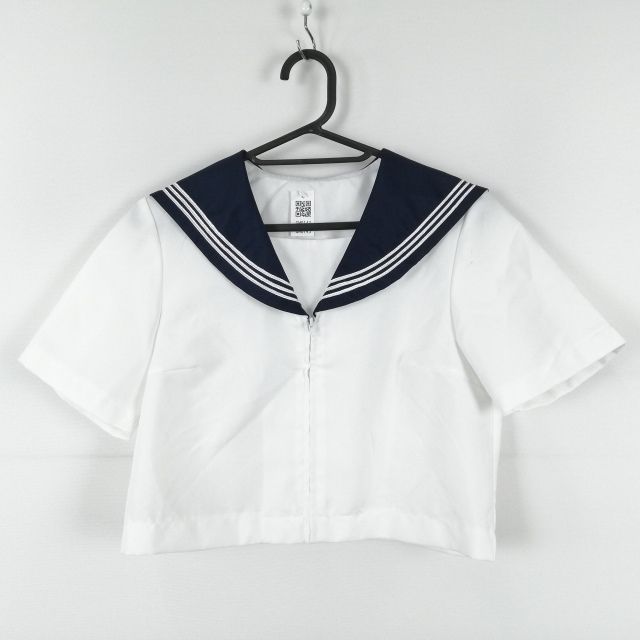 コスプレ セーラー服 上着 M 白3本線 女子 学生服 中学 高校 白 制服 中古 GM0143
