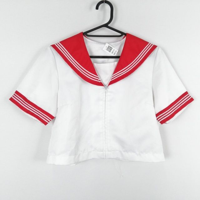コスプレ セーラー服 上着 L 白3本線 女子 学生服 中学 高校 白 制服 中古 GM0191