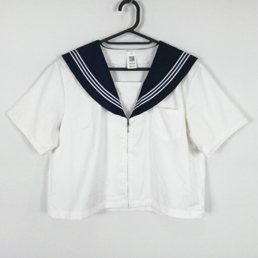 コスプレ セーラー服 上着 2XL 大きいサイズ 白3本線 女子 学生服 中学 高校 白 制服 中古 GM1653 コスプレ セーラー服 上着 2XL 大きいサイズ 白3本線 女子 学生服 中学 高校 白 制服 中古 GM1653