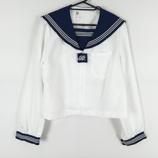 コスプレ セーラー服 上着 3L 大きいサイズ 白3本線 女子 学生服 中学 高校 白 制服 中古 GM1671