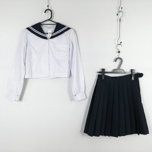 コスプレ セーラー服 スカート 上下2点セット 白2本線 女子 学生服 中学 高校 白 制服 中古 GM2084 コスプレ セーラー服 スカート 上下2点セット 白2本線 女子 学生服 中学 高校 白 制服 中古 GM2084