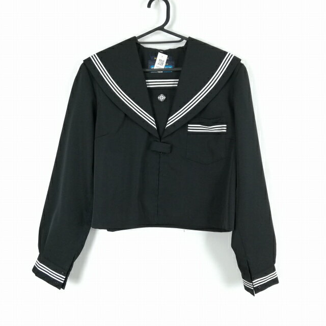 セーラー服 上着 大きいサイズ 冬物 白3本線 女子 学生服 中学 高校 黒 制服 中古 ランクC NA5011