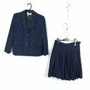 ブレザー スカート 上下2点セット M オリーブデオリーブ 冬物 女子 学生服 中学 高校 紺 制服 中古 ランクC NA9614