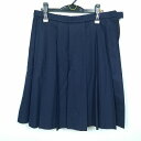 スクールスカート 大きいサイズ 冬物 w80-丈59 紺 中学 高校 プリーツ 学生服 制服 女子 中古 HK3752