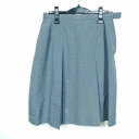 スクールスカート 大きいサイズ 夏物 w72-丈59 グレー 中学 高校 プリーツ 学生服 制服 女子 中古 HK3757