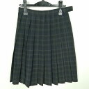 スクールスカート 夏物 w63-丈57 チェック 中学 高校 プリーツ 学生服 制服 女子 中古 HK6509