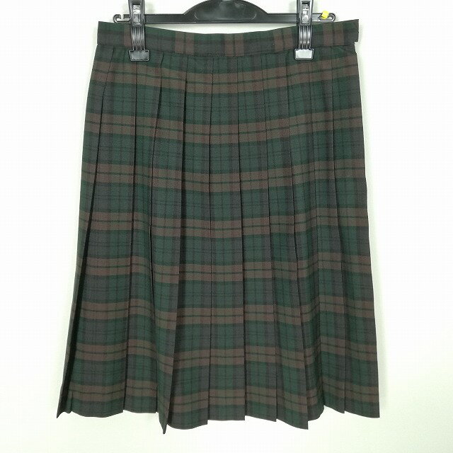 スクールスカート 夏物 w69-丈62 チェック 中学 高校 プリーツ 学生服 制服 女子 中古 HK6511