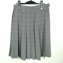 スクールスカート 夏物 w66-丈65 チェック 中学 高校 プリーツ 学生服 制服 女子 中古 HK6516