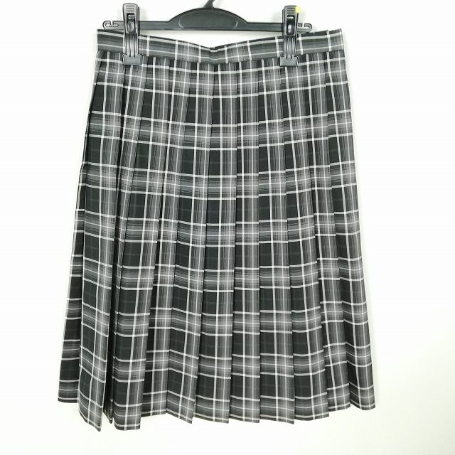 スクールスカート 夏物 w69-丈65 チェック 中学 高校 プリーツ 学生服 制服 女子 中古 HK6519